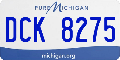 MI license plate DCK8275
