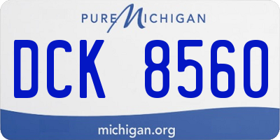 MI license plate DCK8560