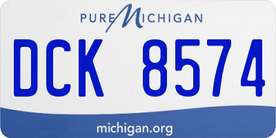 MI license plate DCK8574