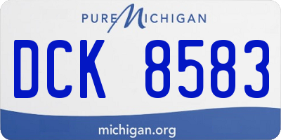 MI license plate DCK8583
