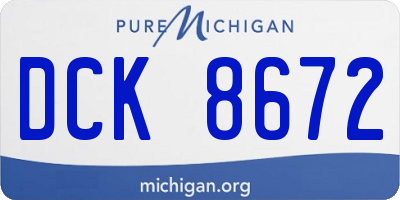 MI license plate DCK8672
