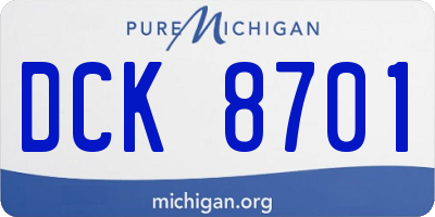 MI license plate DCK8701