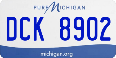 MI license plate DCK8902
