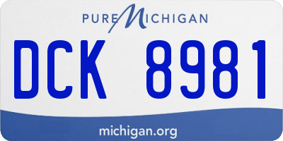 MI license plate DCK8981