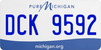 MI license plate DCK9592