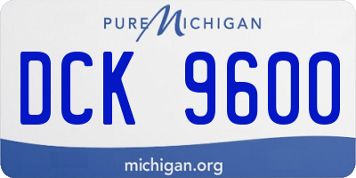 MI license plate DCK9600