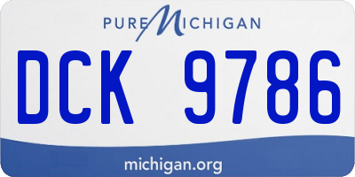 MI license plate DCK9786