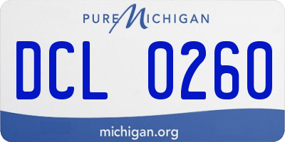 MI license plate DCL0260