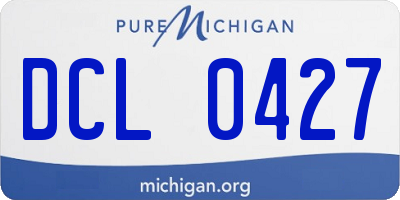 MI license plate DCL0427