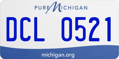MI license plate DCL0521