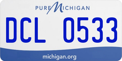 MI license plate DCL0533