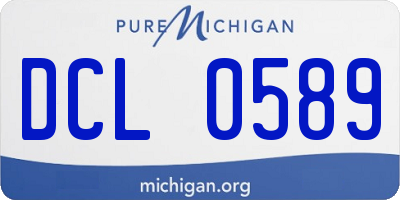 MI license plate DCL0589