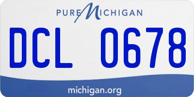 MI license plate DCL0678