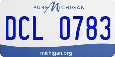 MI license plate DCL0783