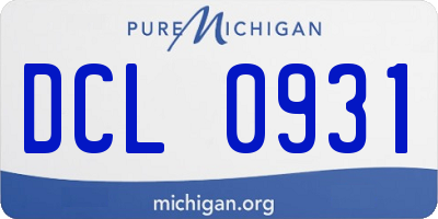 MI license plate DCL0931