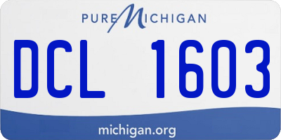 MI license plate DCL1603