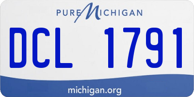 MI license plate DCL1791