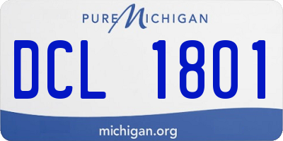 MI license plate DCL1801