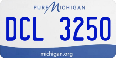 MI license plate DCL3250