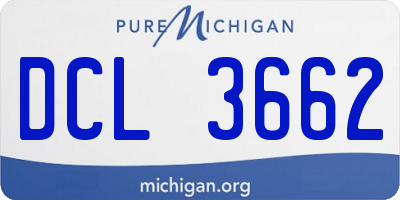 MI license plate DCL3662