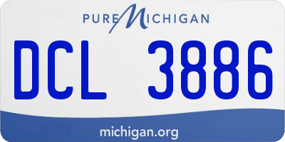 MI license plate DCL3886