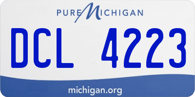 MI license plate DCL4223
