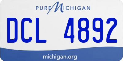 MI license plate DCL4892