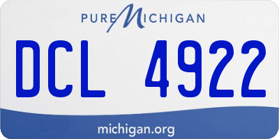 MI license plate DCL4922