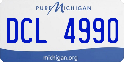 MI license plate DCL4990