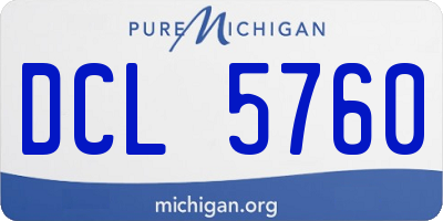 MI license plate DCL5760