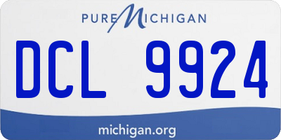 MI license plate DCL9924