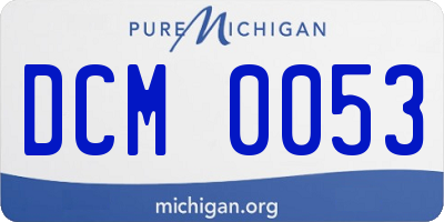 MI license plate DCM0053