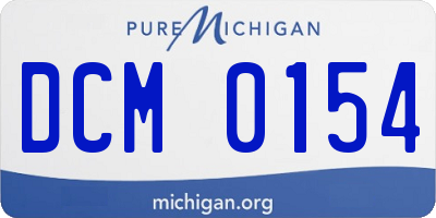 MI license plate DCM0154
