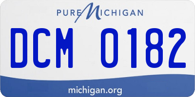 MI license plate DCM0182