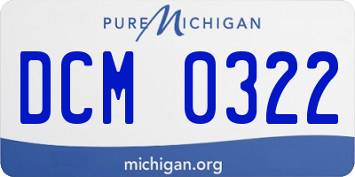 MI license plate DCM0322