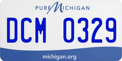 MI license plate DCM0329