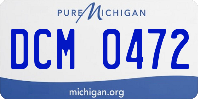 MI license plate DCM0472