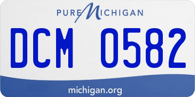 MI license plate DCM0582