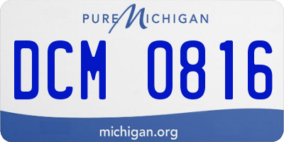 MI license plate DCM0816