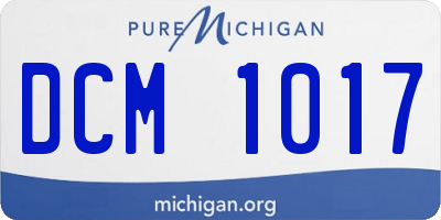 MI license plate DCM1017