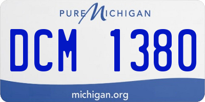 MI license plate DCM1380
