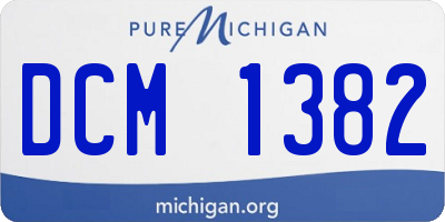 MI license plate DCM1382