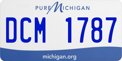 MI license plate DCM1787