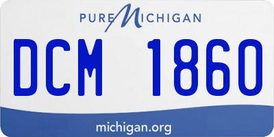 MI license plate DCM1860