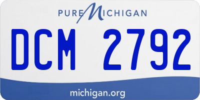 MI license plate DCM2792