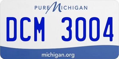 MI license plate DCM3004