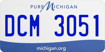 MI license plate DCM3051