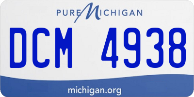 MI license plate DCM4938