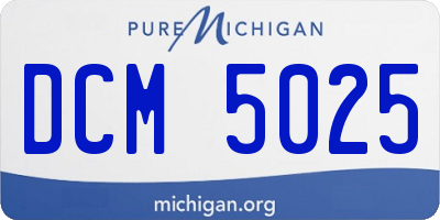 MI license plate DCM5025