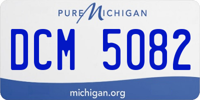 MI license plate DCM5082